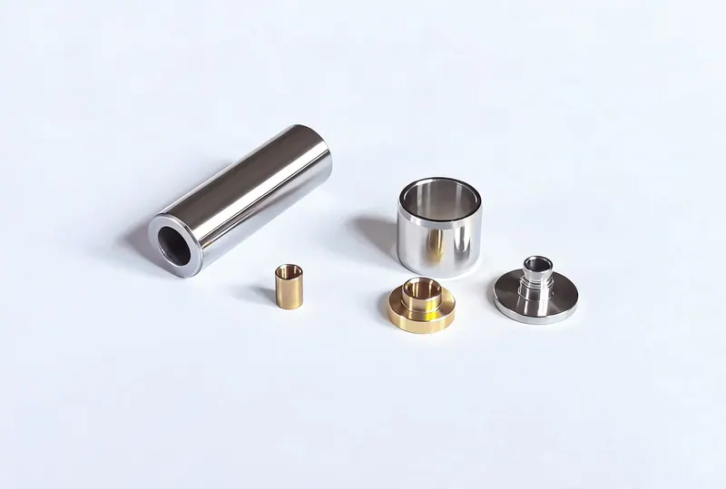 Silver- and gold-coloured bushings, sleeves and flanged spacers