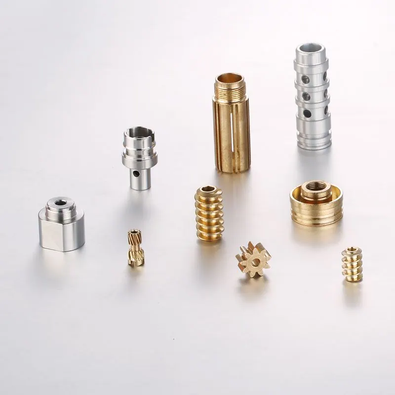 Gold- and silver-coloured turned components