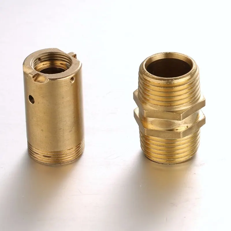 Gold-coloured threaded parts
